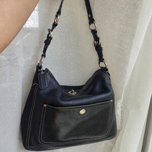 Coach Black Leather Hobo Bag